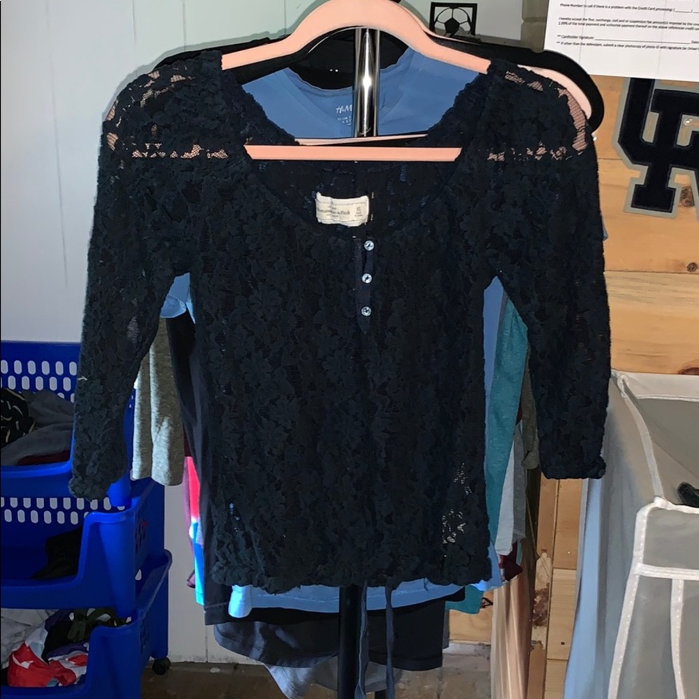 Cute 3/4 lace top by Abercrombie and Fitch